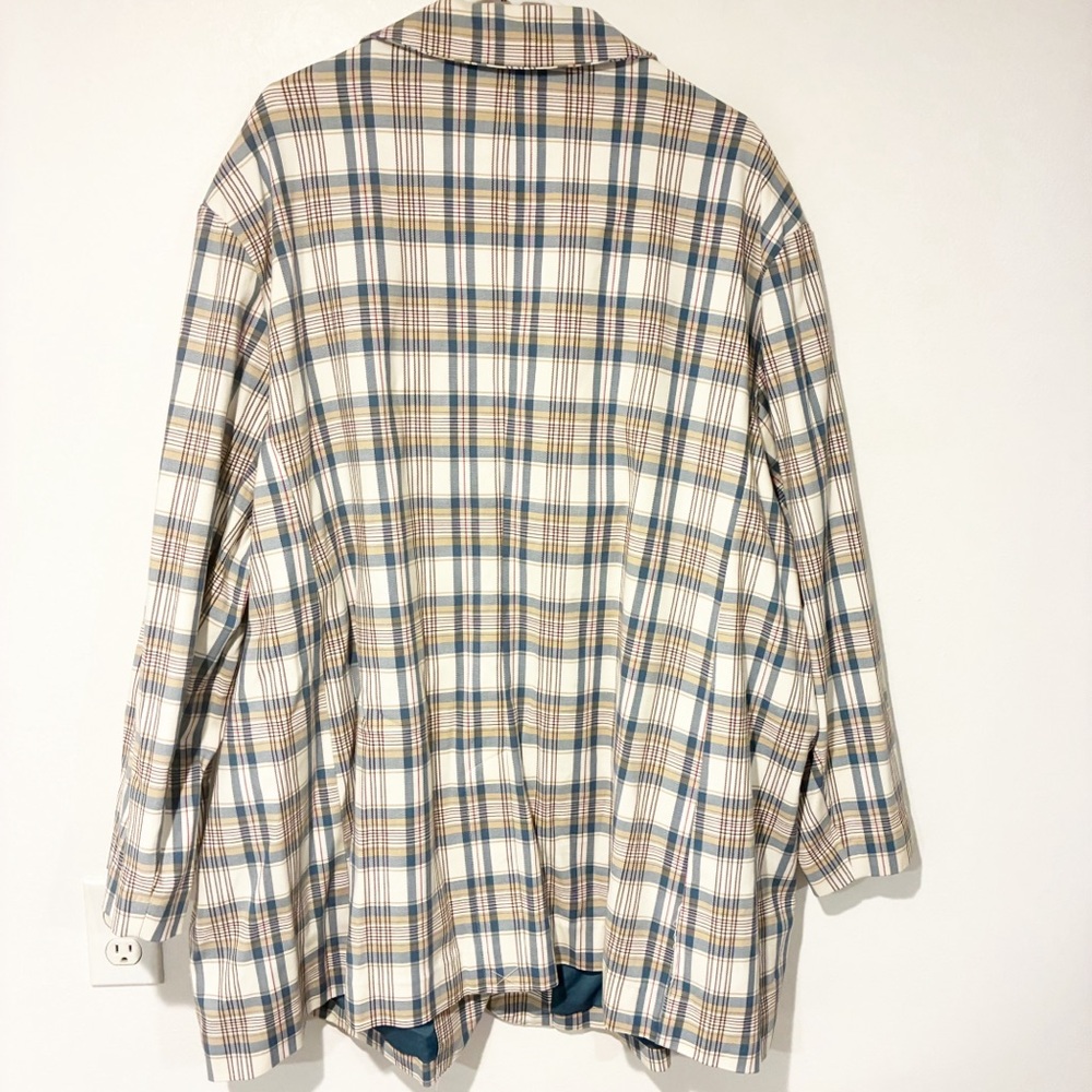 Plaid Single-Breasted Blazer in Blue & Cream - Picture 6 of 6